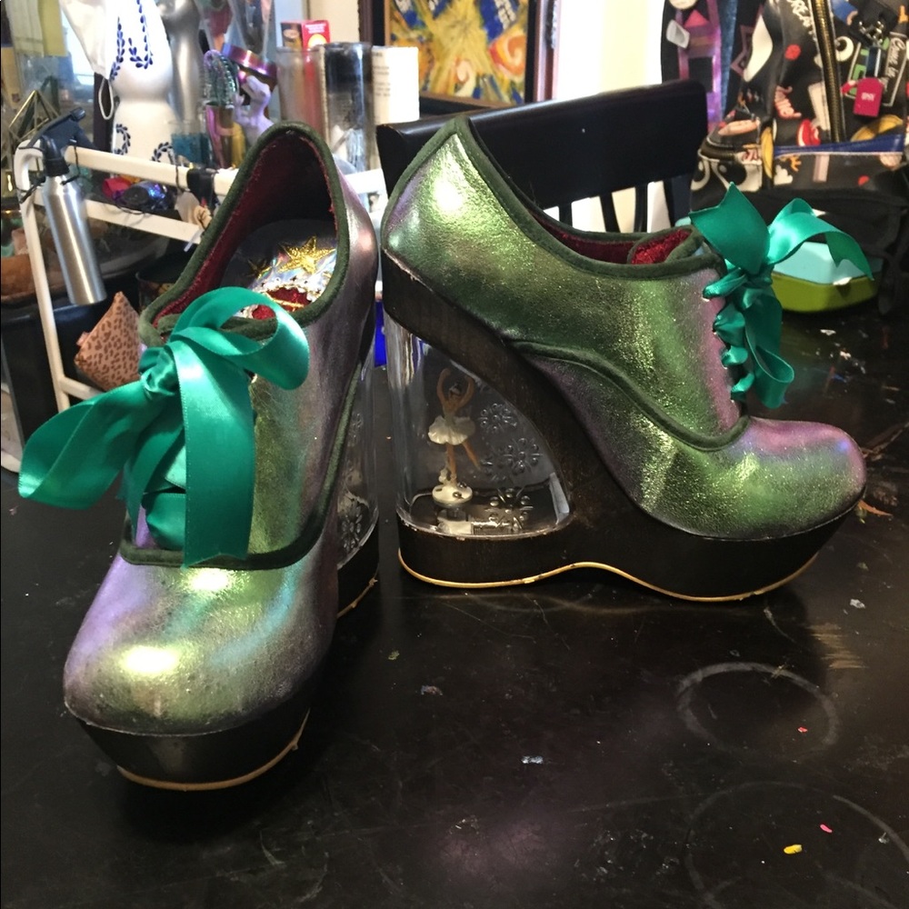 SOLD Irregular Choice Iridescent Green Glissade